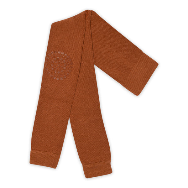 Non slip crawling leggings with grip for babies and toddlers - Caramel