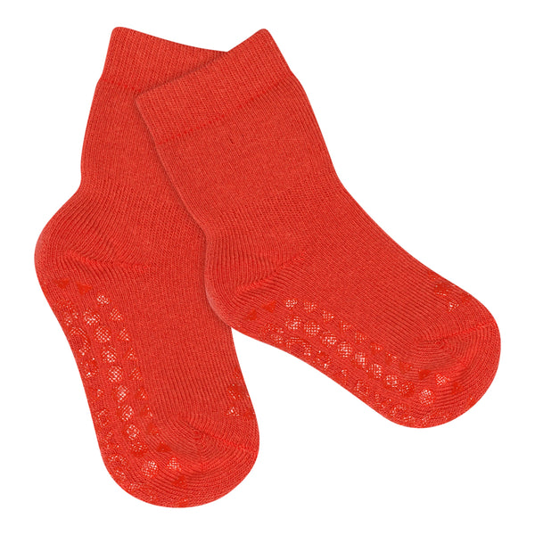 Non-Slip Grip Socks - Organic terry cotton - Cherry