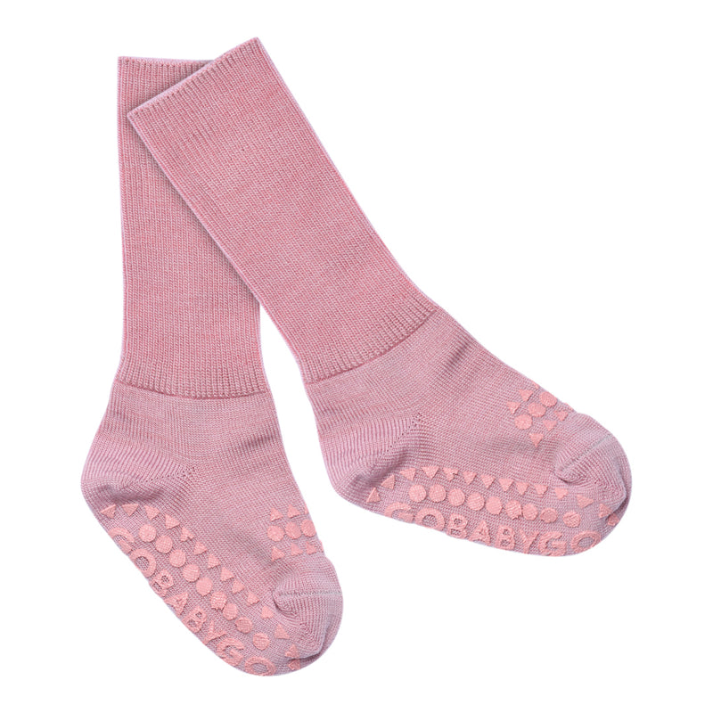 Non-Slip Grip Socks - Merino Wool - Rose Blush