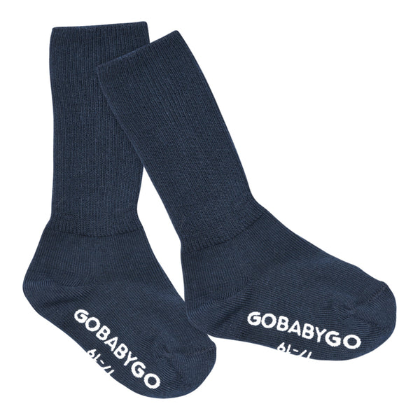 Non-slip Grip socks organic cotton - Navy Blue