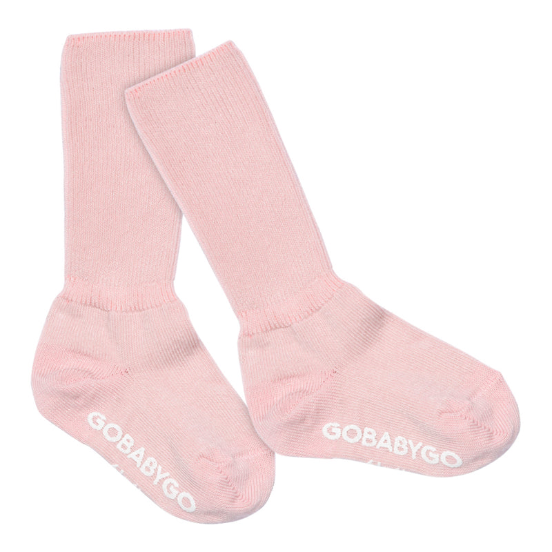 Non-slip Grip socks organic cotton - Soft Pink