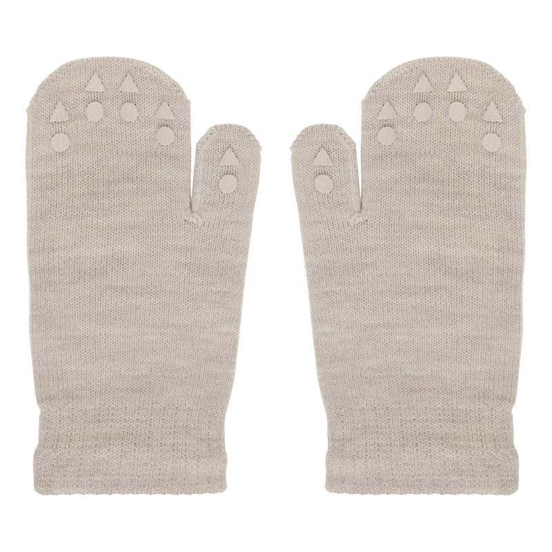 Mittens with non-slip grip for babies and toddlers - Merino Wool - Sand