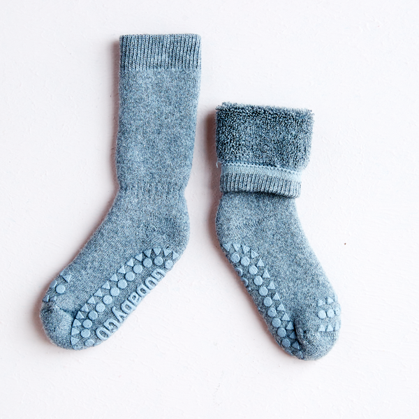 Calcetines Antideslizantes Algodón - Gris Oscuro Melange