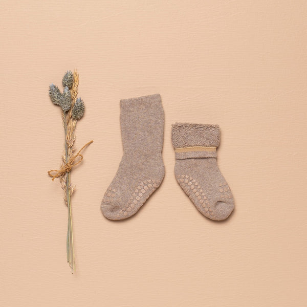 Calcetines Antideslizantes Algodón - Rosa Suave Glitter